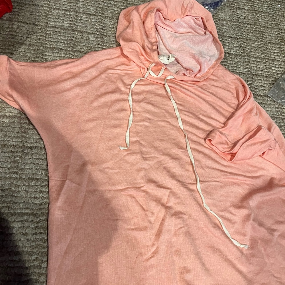 Pink short sleeve hoodie/shirt